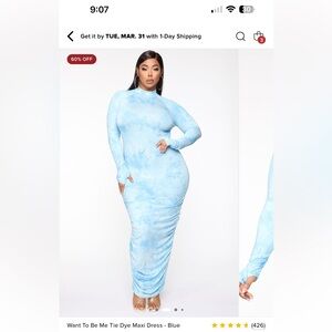 Want to Be Me Tie Dye Maxi Dress - Blue